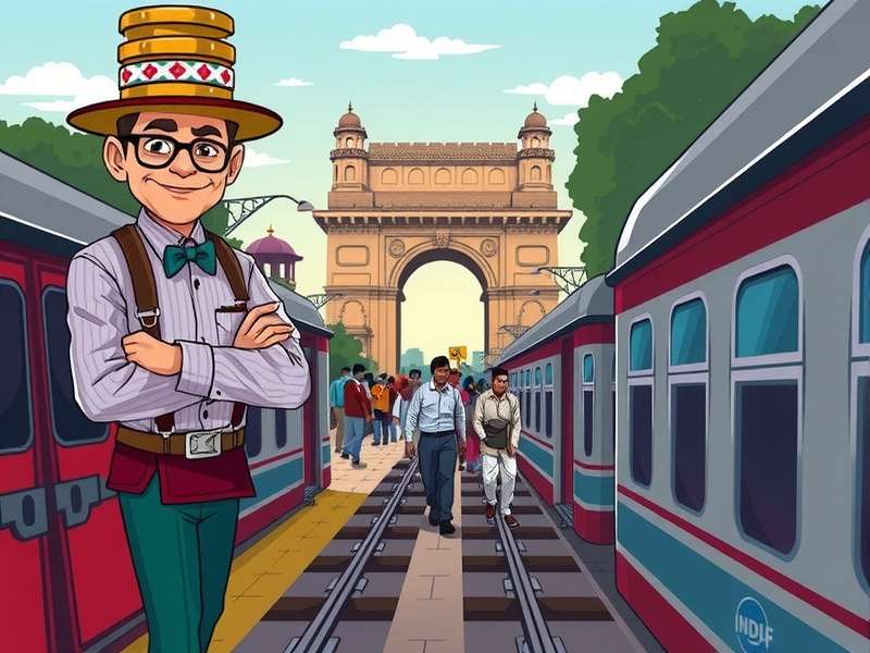 Gameplay screenshot of Dabbawala Sprint King showing Vikram Patil navigating Mumbai's local train platform with tiffin stacks, featuring authentic Mumbai landmarks and crowd dynamics